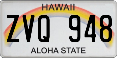 HI license plate ZVQ948