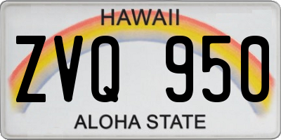 HI license plate ZVQ950
