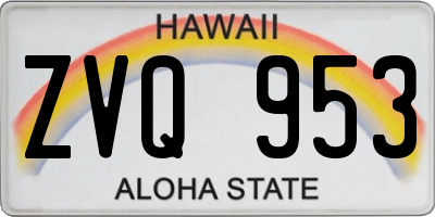 HI license plate ZVQ953