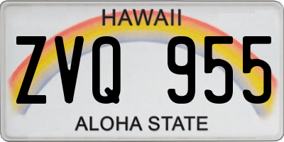 HI license plate ZVQ955