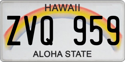 HI license plate ZVQ959