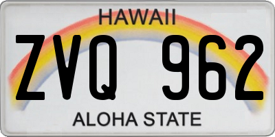 HI license plate ZVQ962