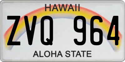 HI license plate ZVQ964