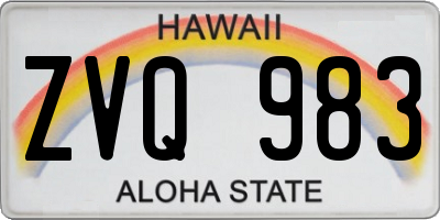 HI license plate ZVQ983