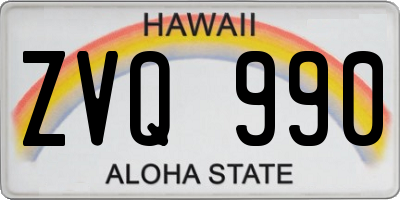 HI license plate ZVQ990