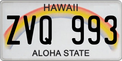HI license plate ZVQ993