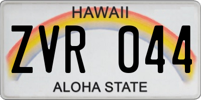 HI license plate ZVR044