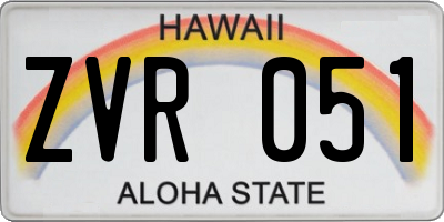 HI license plate ZVR051