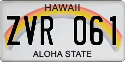 HI license plate ZVR061
