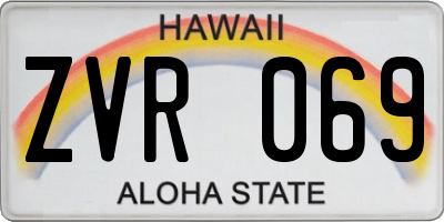 HI license plate ZVR069