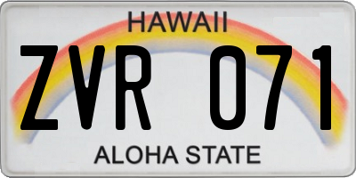 HI license plate ZVR071