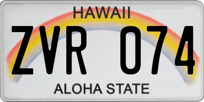 HI license plate ZVR074