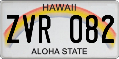 HI license plate ZVR082