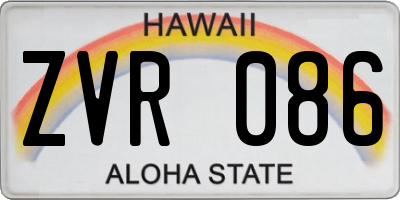 HI license plate ZVR086