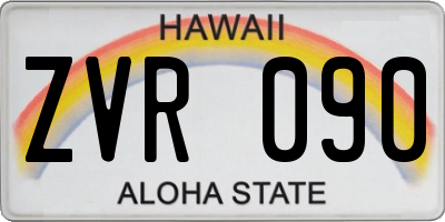 HI license plate ZVR090