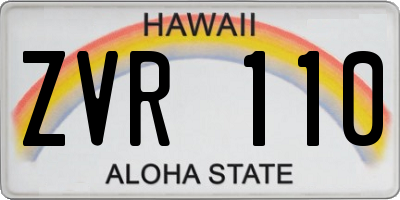 HI license plate ZVR110