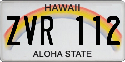 HI license plate ZVR112