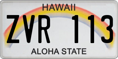 HI license plate ZVR113