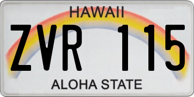 HI license plate ZVR115