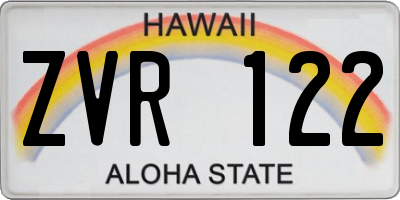 HI license plate ZVR122