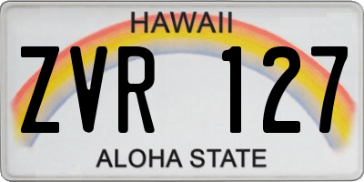 HI license plate ZVR127