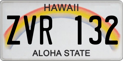 HI license plate ZVR132