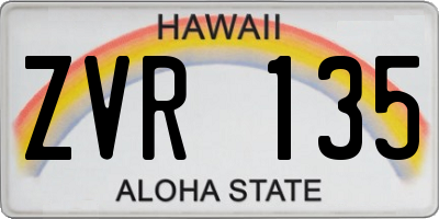 HI license plate ZVR135