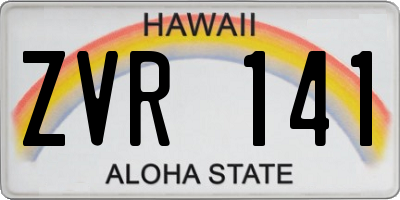 HI license plate ZVR141