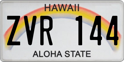 HI license plate ZVR144