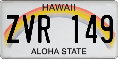 HI license plate ZVR149