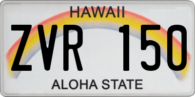 HI license plate ZVR150