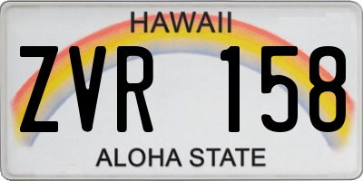 HI license plate ZVR158