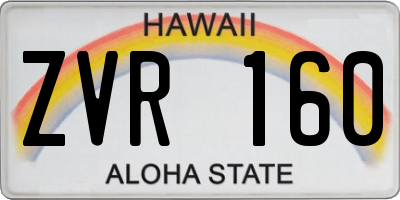 HI license plate ZVR160