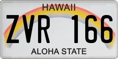 HI license plate ZVR166