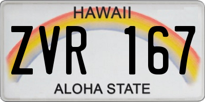 HI license plate ZVR167