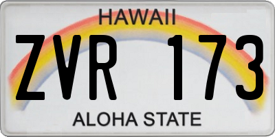 HI license plate ZVR173