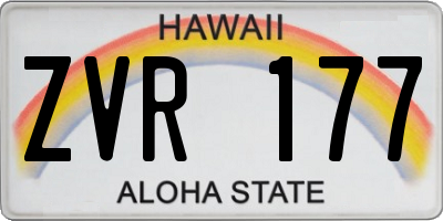 HI license plate ZVR177