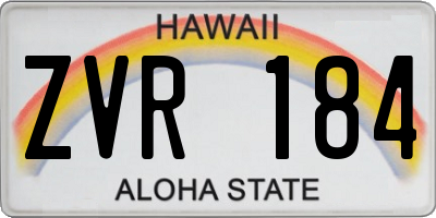 HI license plate ZVR184