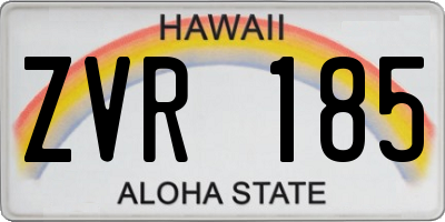 HI license plate ZVR185