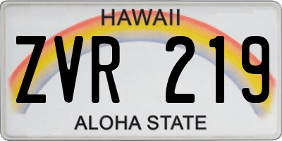 HI license plate ZVR219