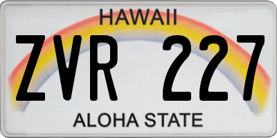 HI license plate ZVR227