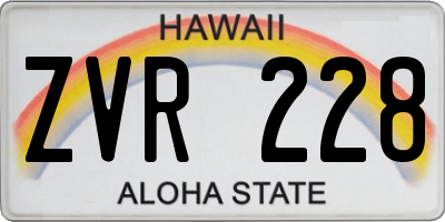 HI license plate ZVR228