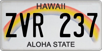 HI license plate ZVR237