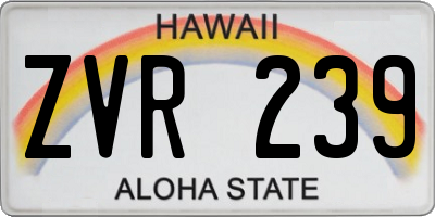 HI license plate ZVR239