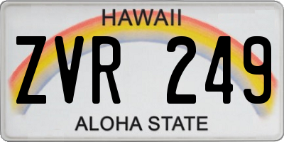 HI license plate ZVR249