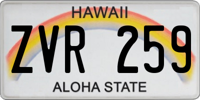 HI license plate ZVR259