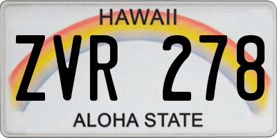 HI license plate ZVR278