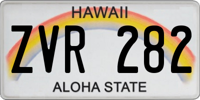 HI license plate ZVR282