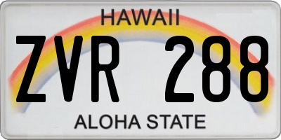 HI license plate ZVR288