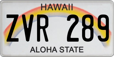 HI license plate ZVR289